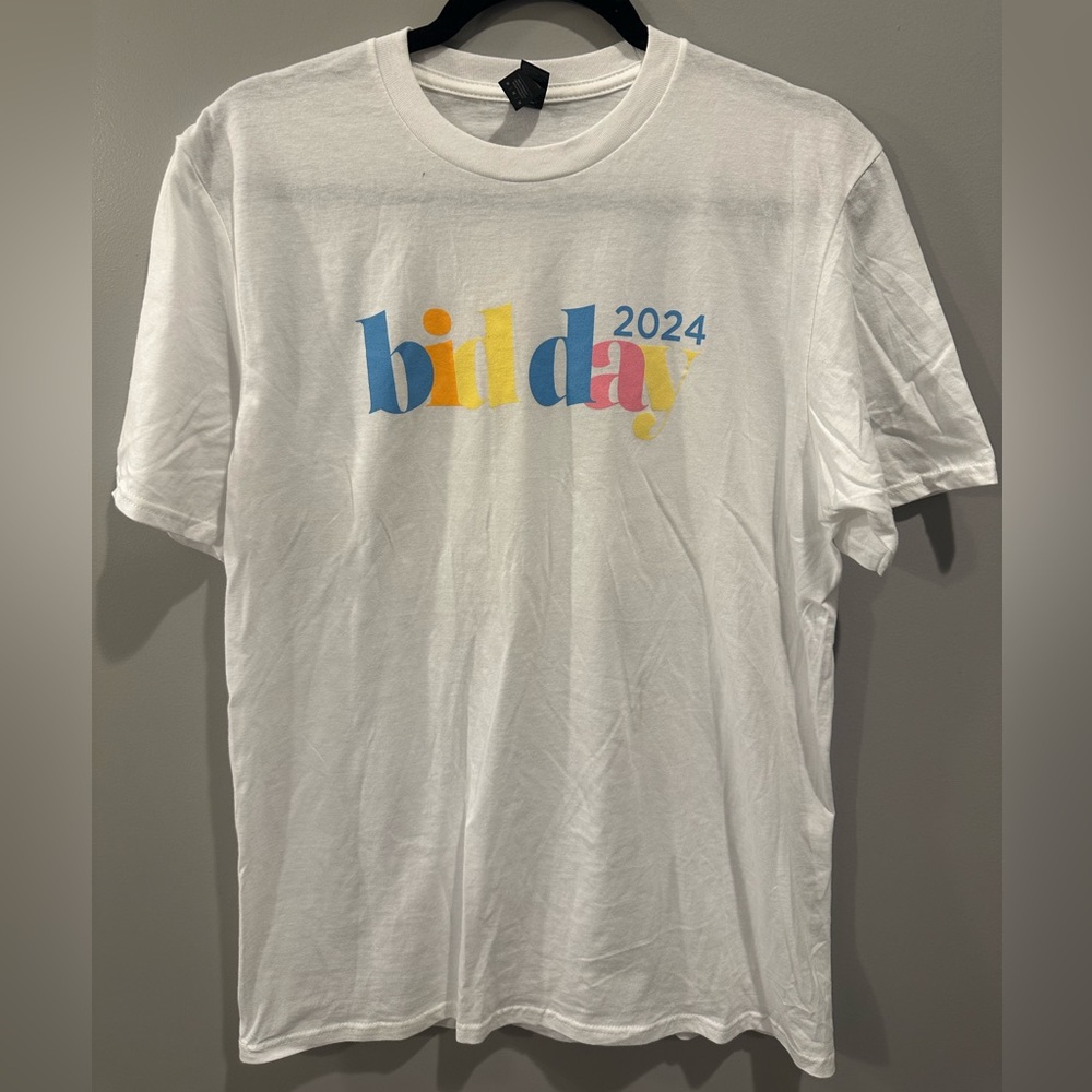2024 Panhellenic Sorority Bid Day Tee White Gildan Size M